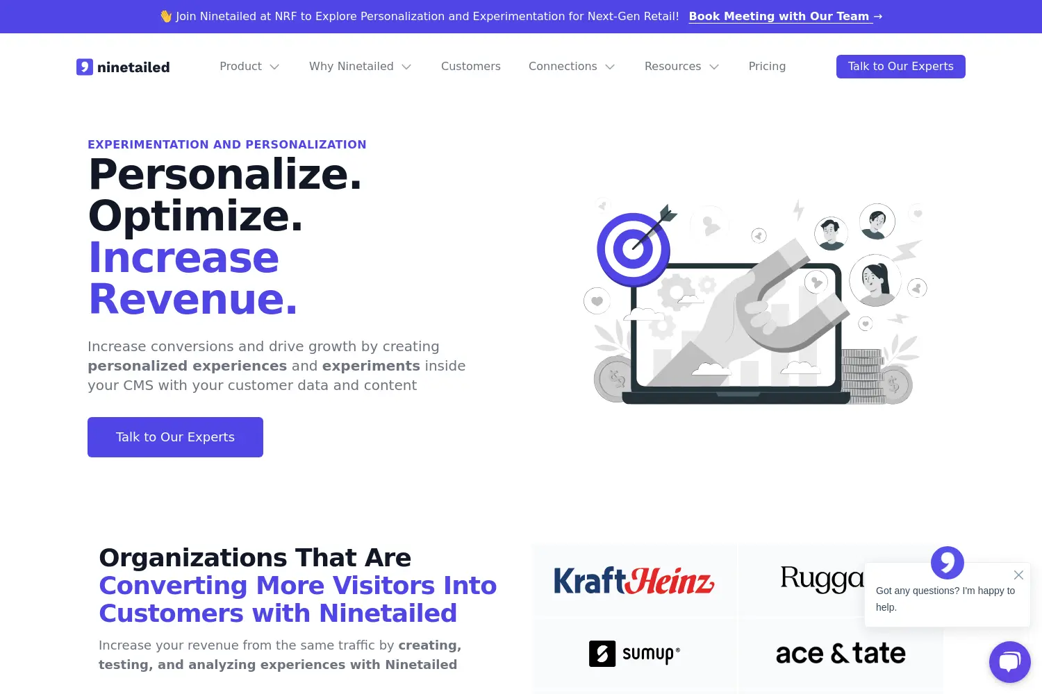 Website der Firma Ninetailed GmbH
