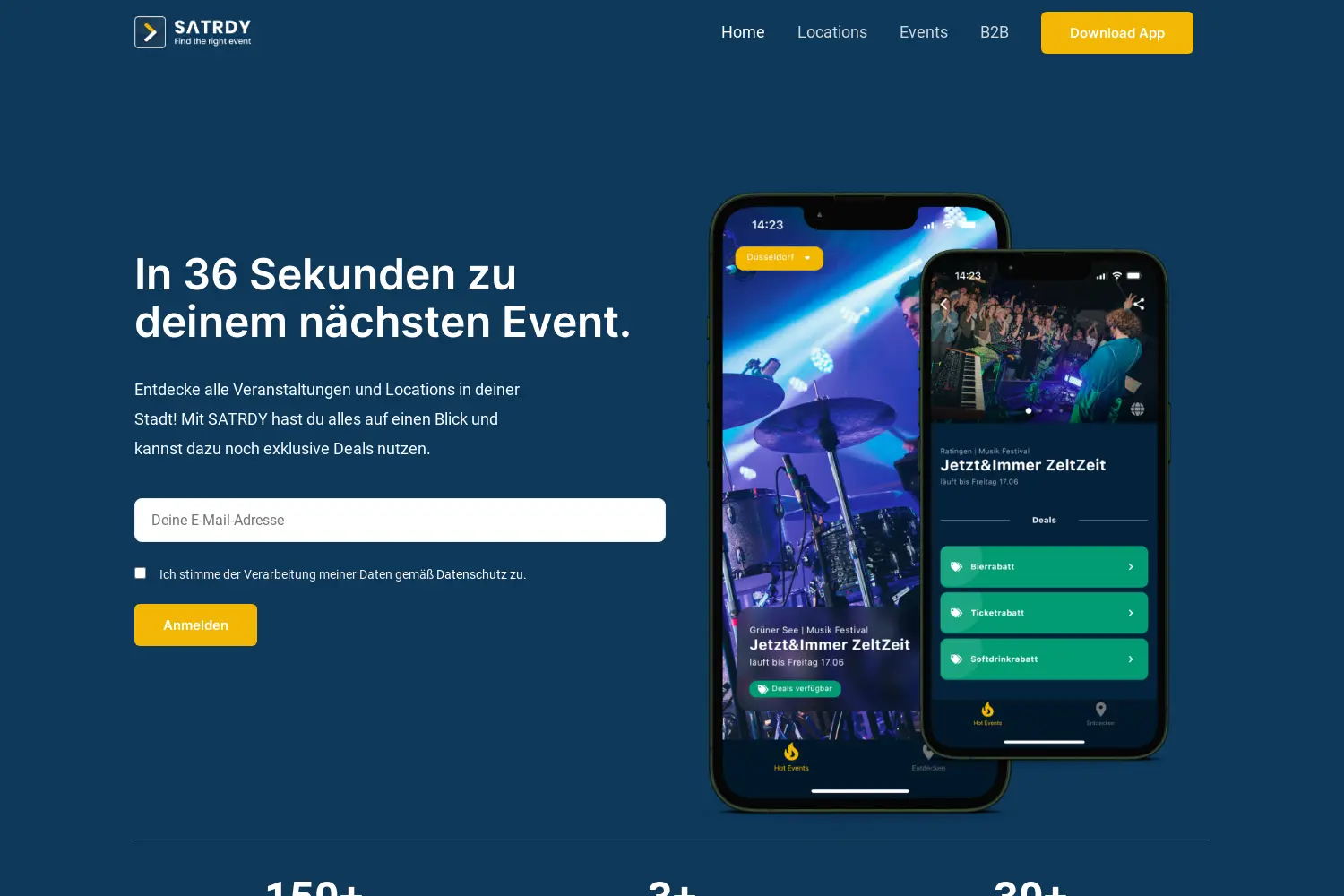Website der Firma SATRDY GmbH