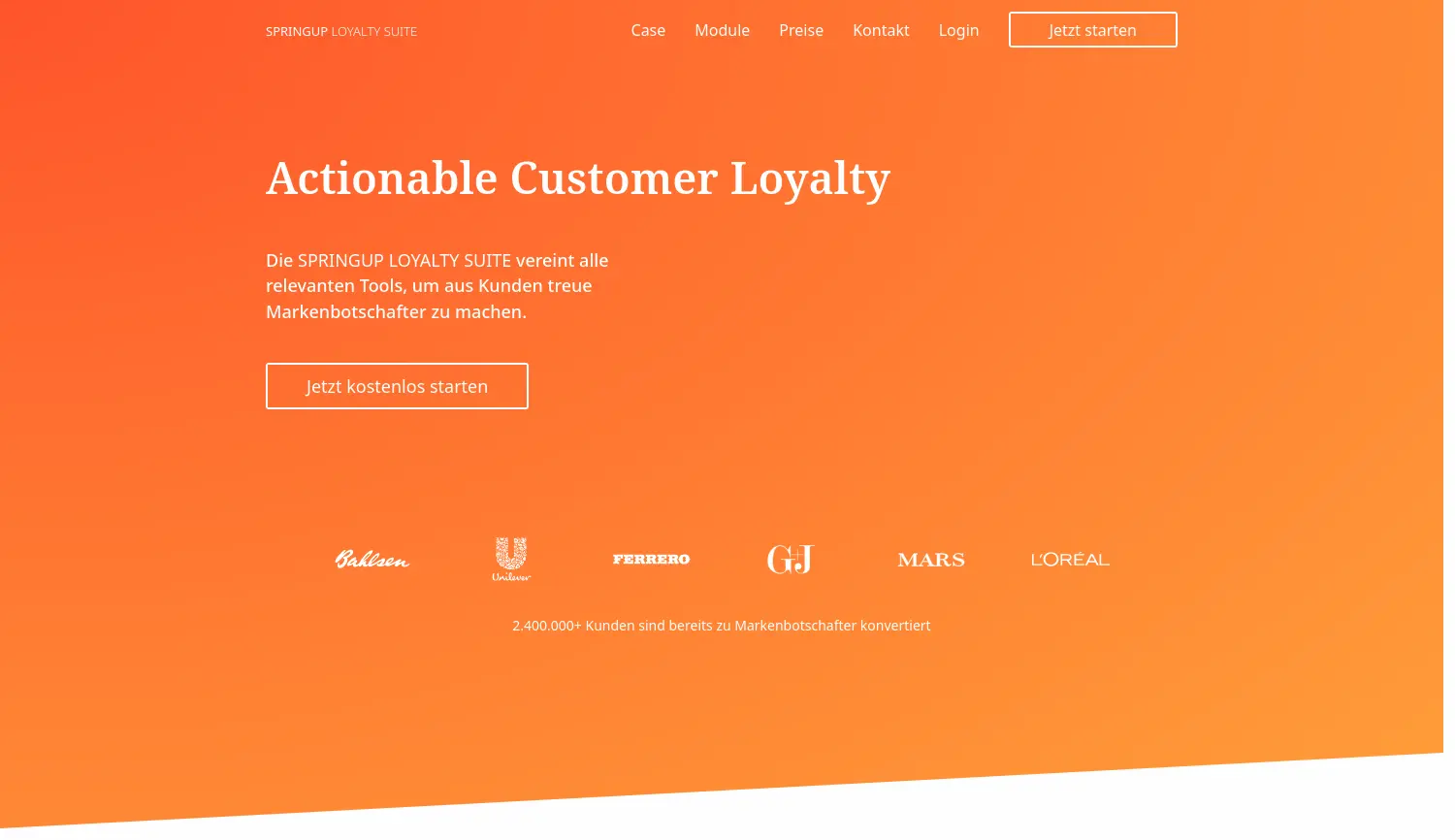 Website der Firma springup GmbH