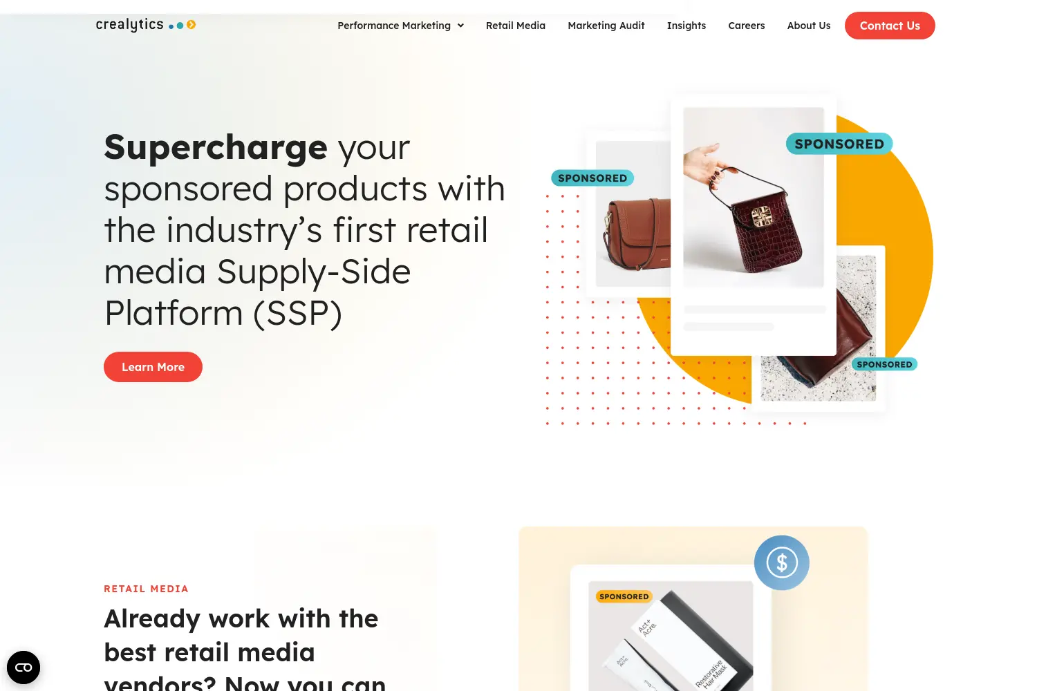 Website der Firma Crealytics GmbH