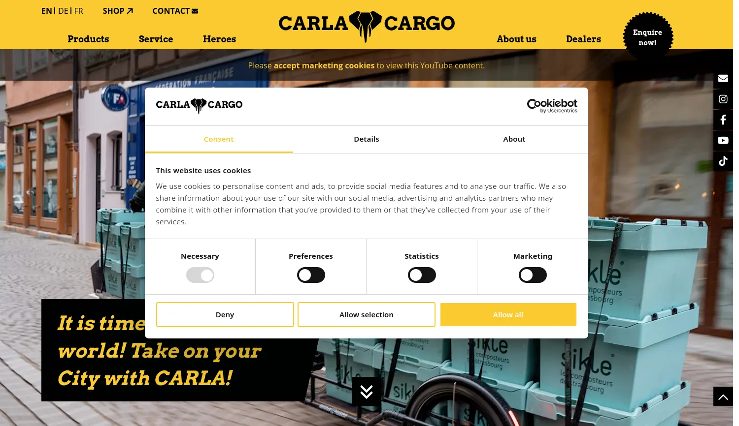 Website der Firma Carla Cargo Engineering GmbH