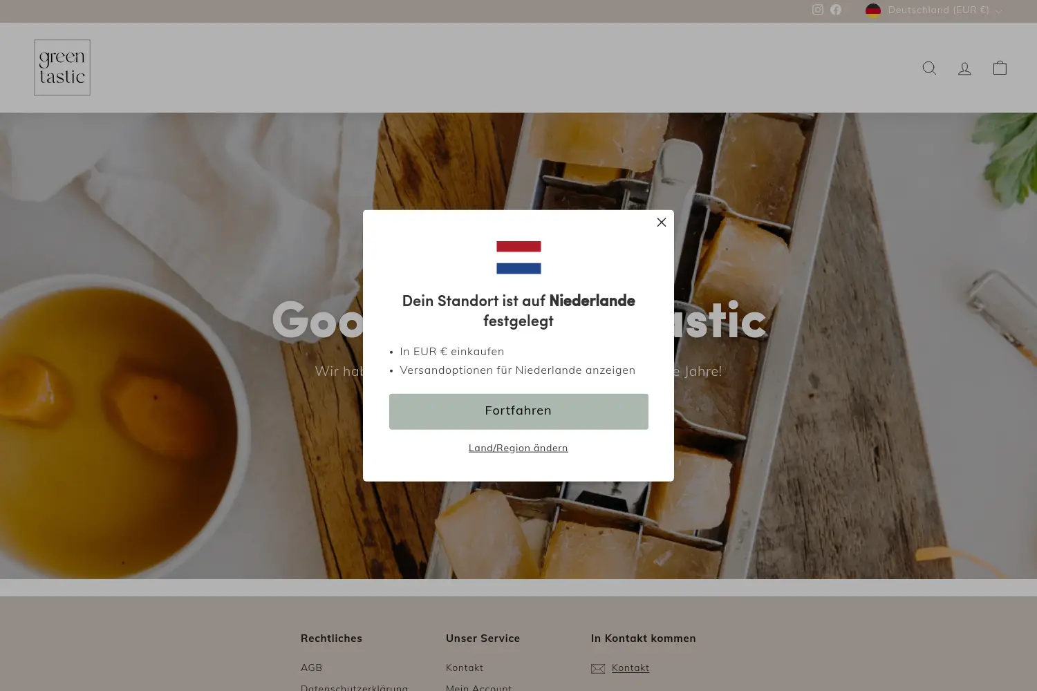 Website der Firma Greentastic GmbH