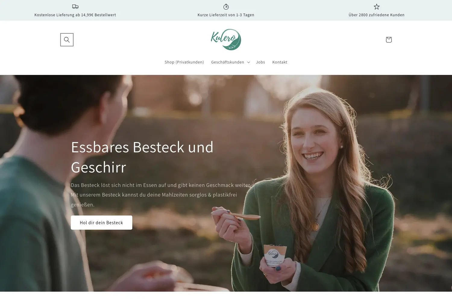 Website der Firma Kulero GmbH