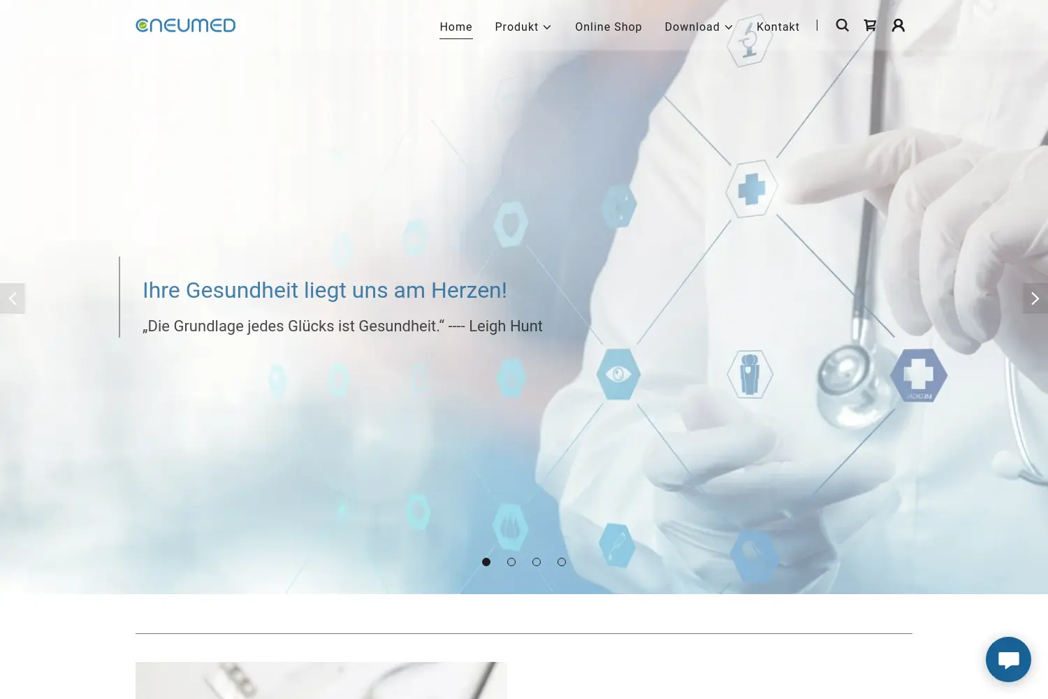 Website der Firma CNEUMED GmbH