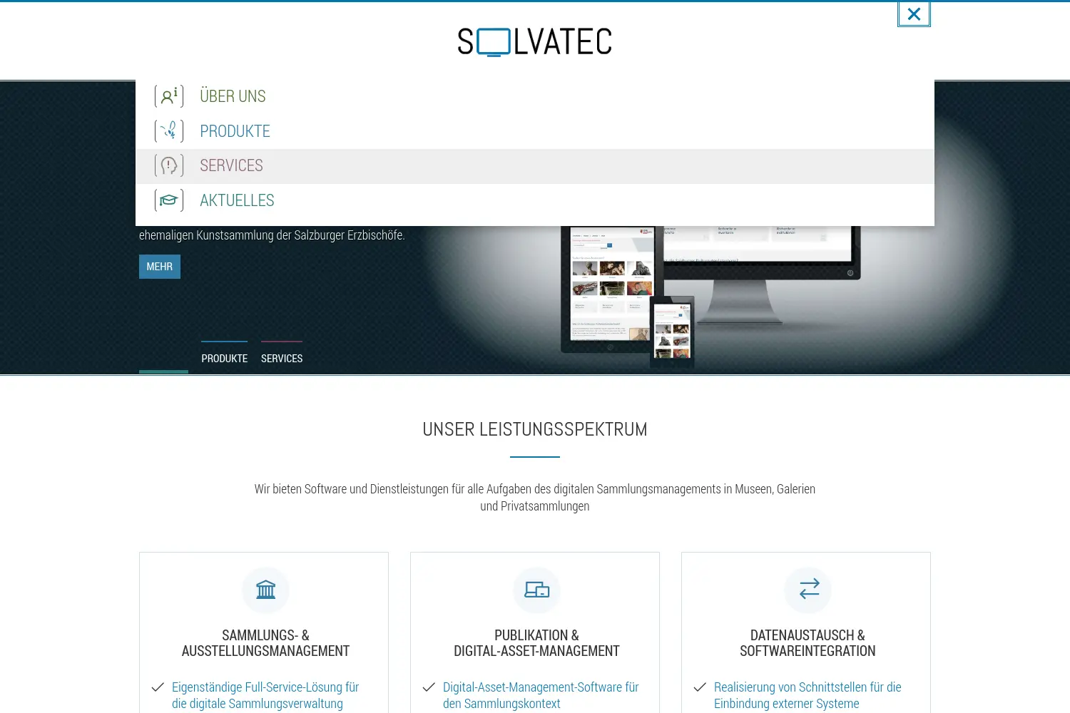 Website der Firma Solvatec GmbH