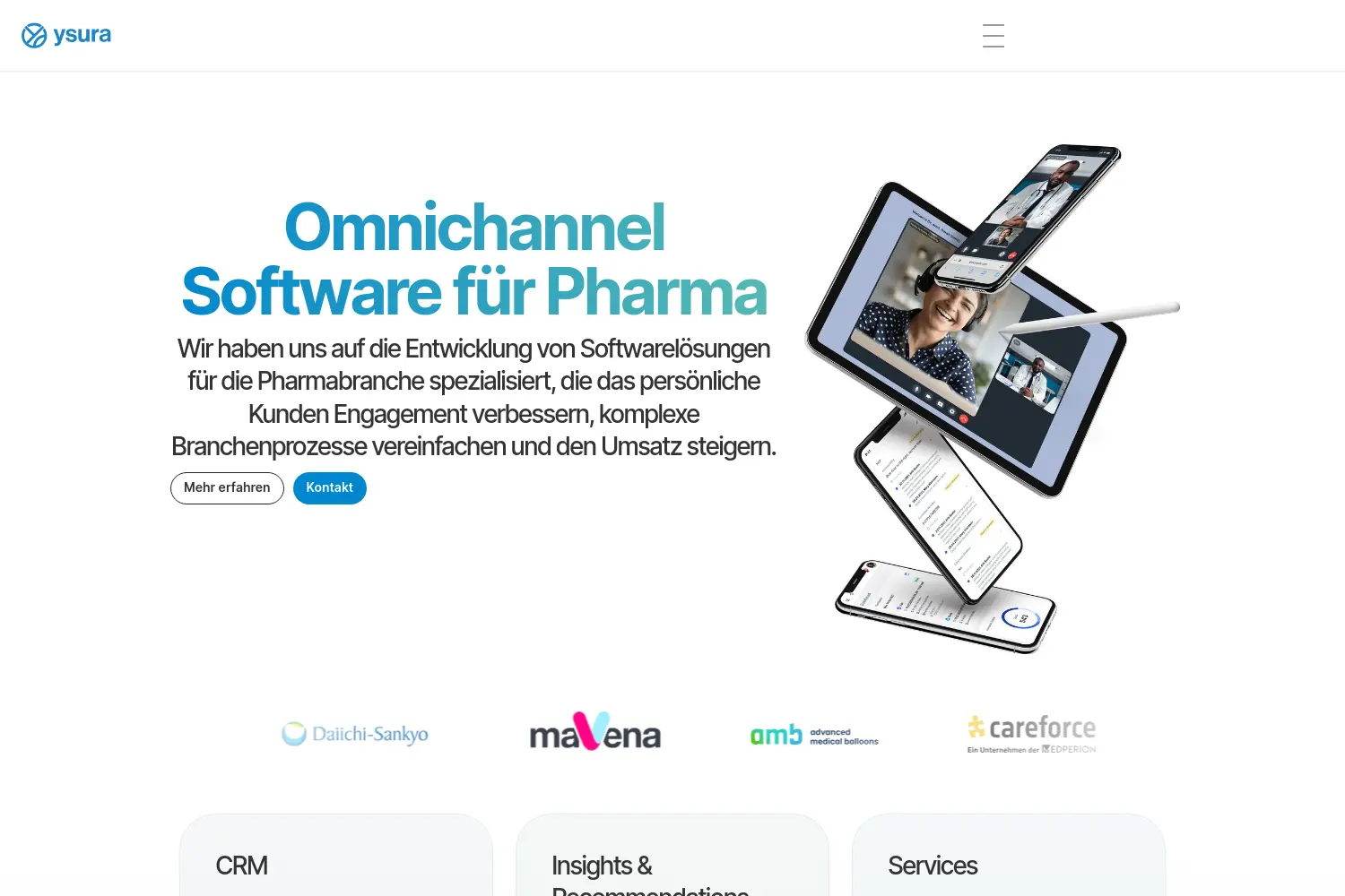 Website der Firma Ysura GmbH