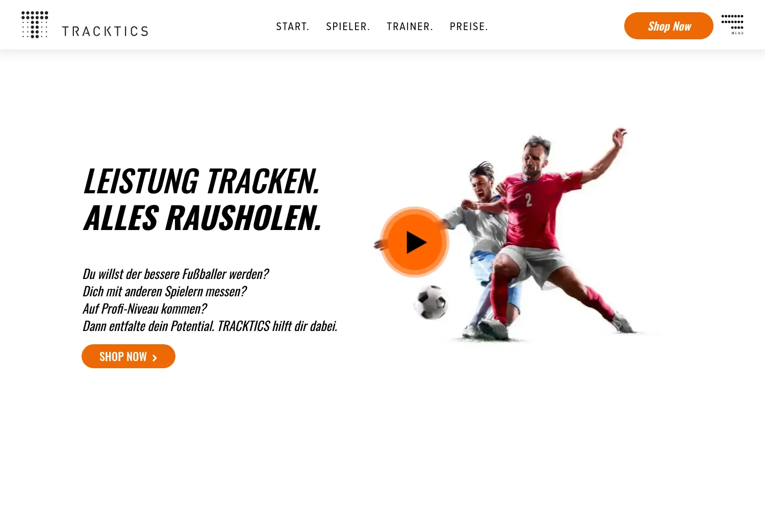 Website der Firma TRACKTICS GmbH