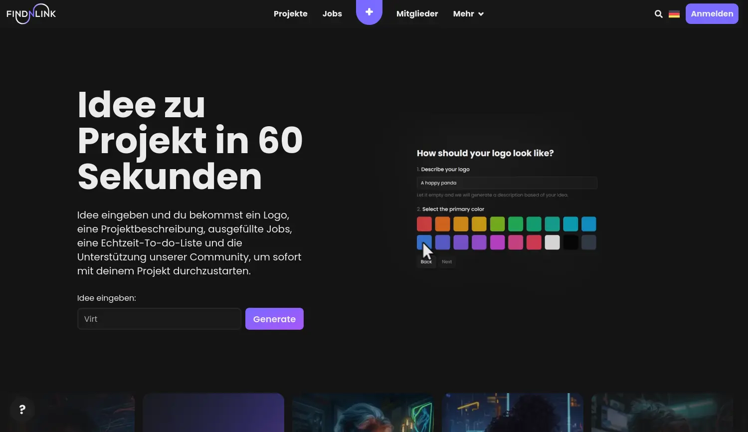 Website der Firma Findnlink UG