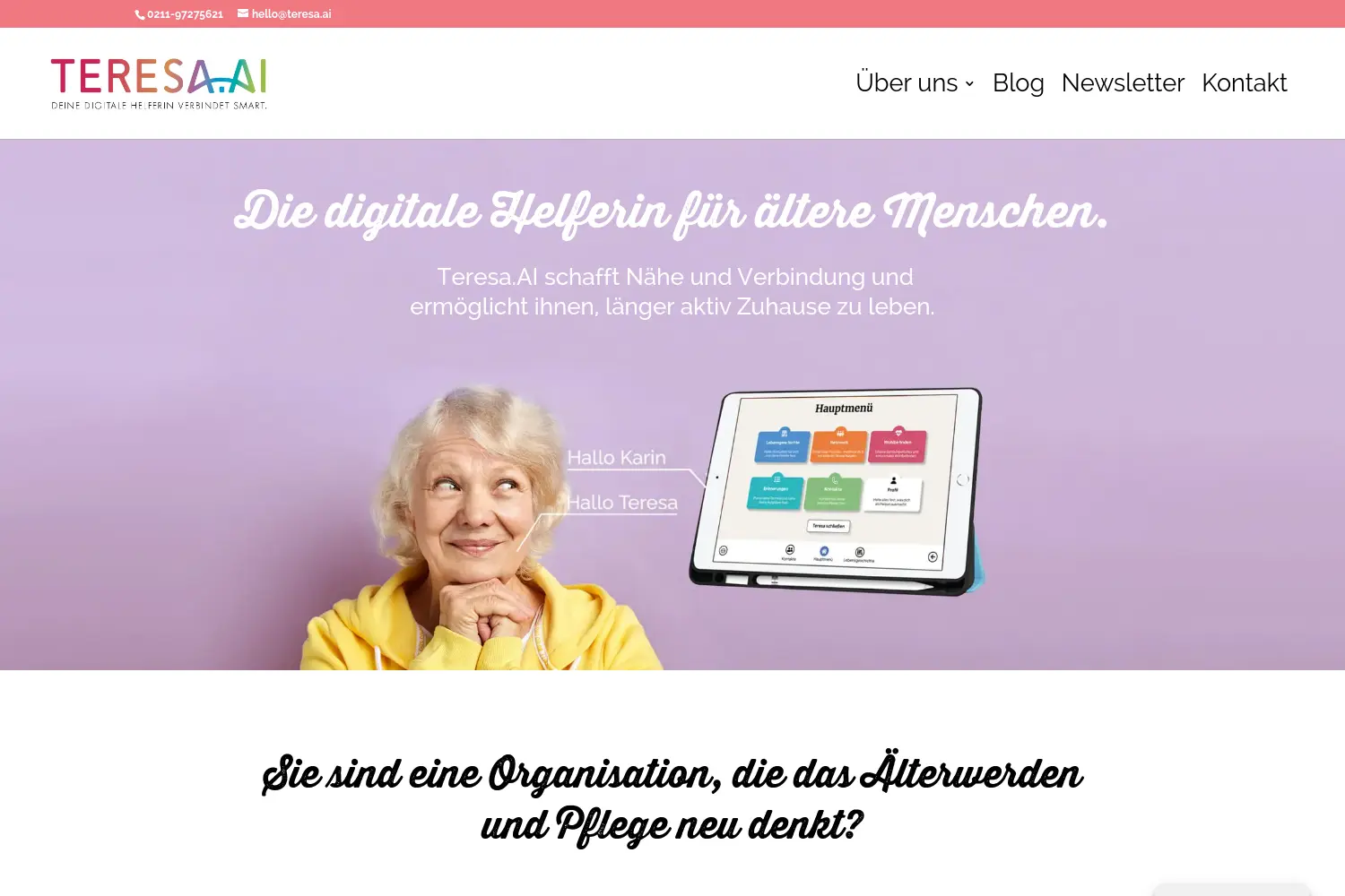 Website der Firma Teresa.AI UG