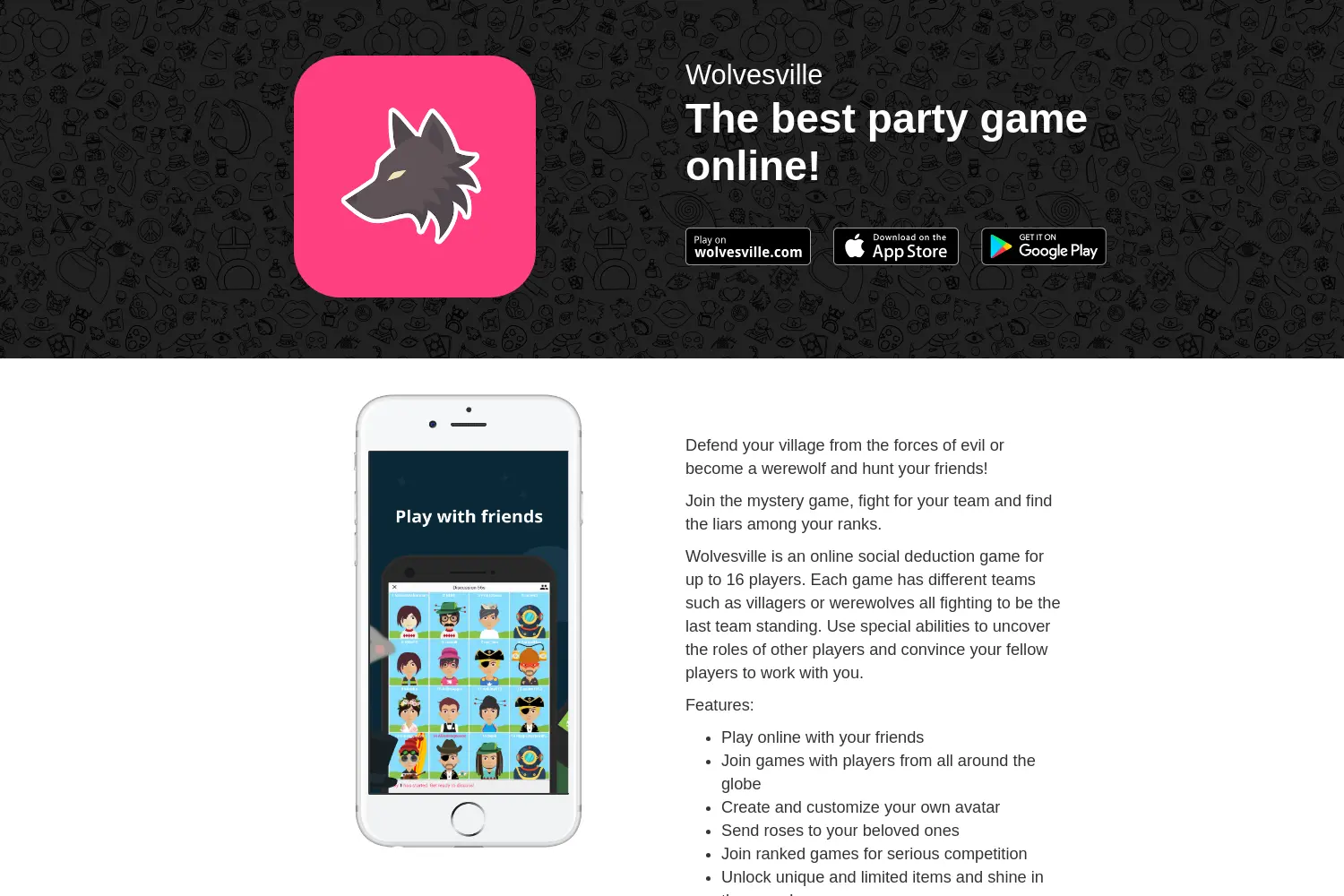 Website der Firma Wolvesville GmbH & Co. KG