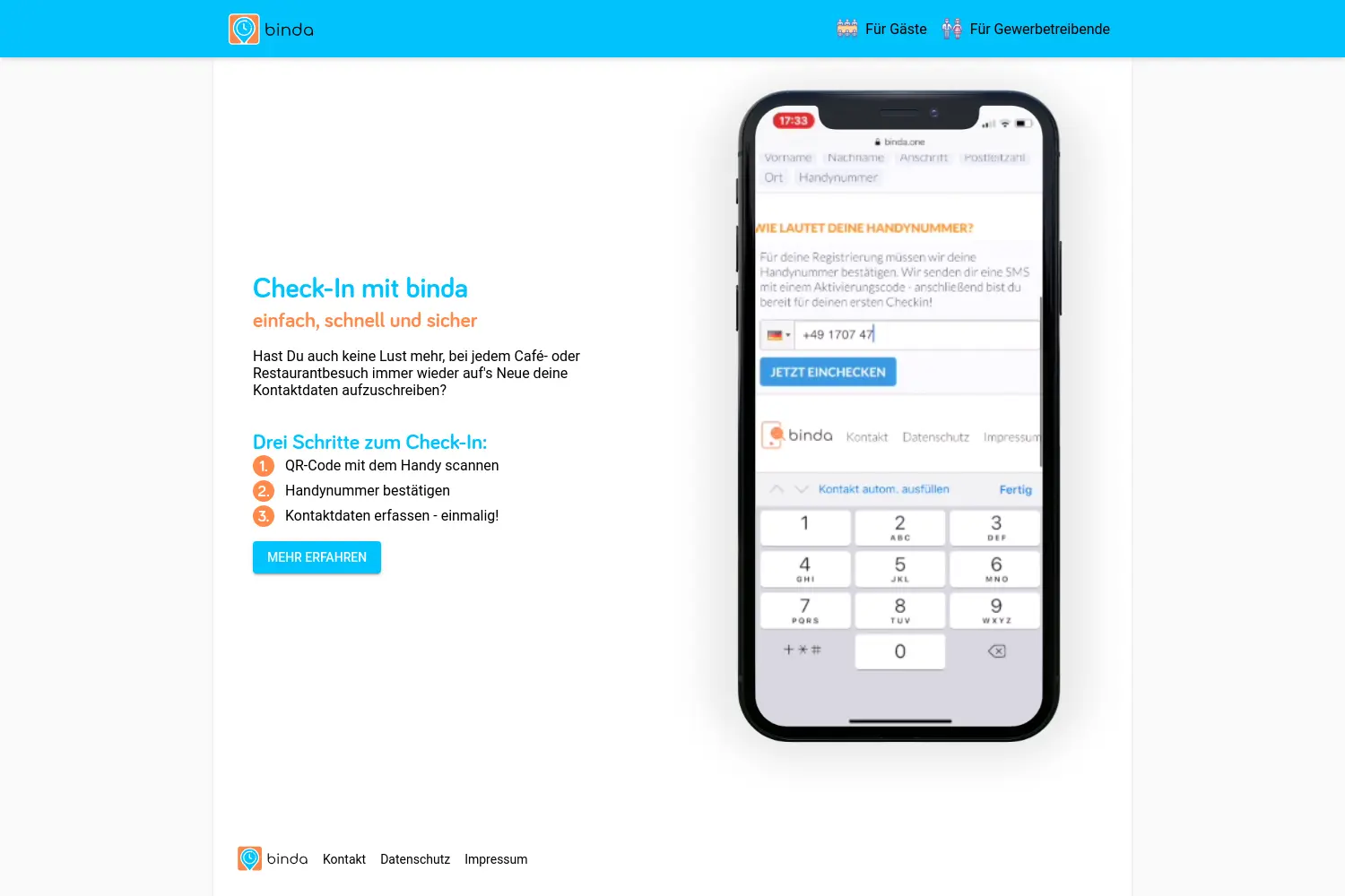 Website der Firma binda UG