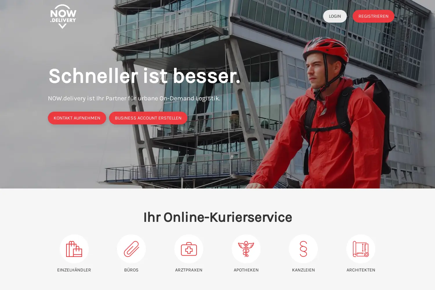 Website der Firma NOW.Delivery GmbH