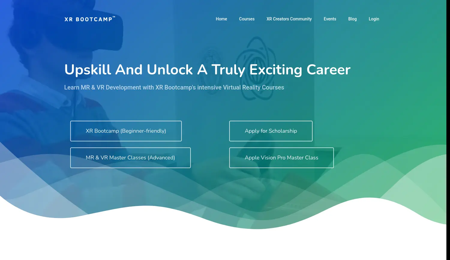 Website der Firma XR Bootcamp GmbH