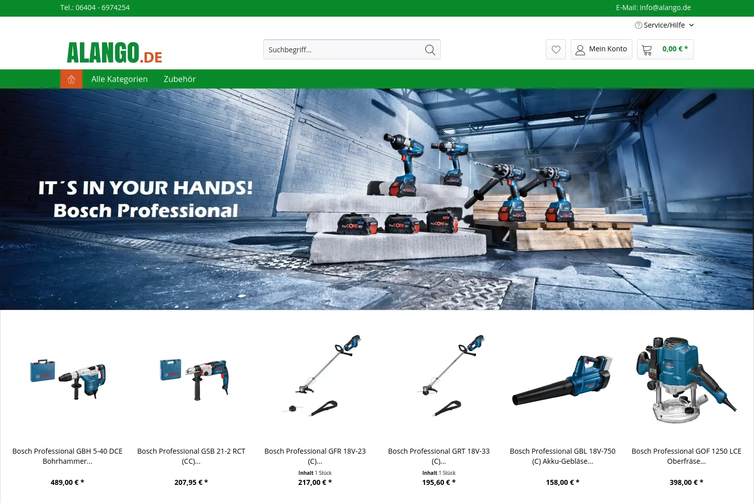Website der Firma Alango GmbH