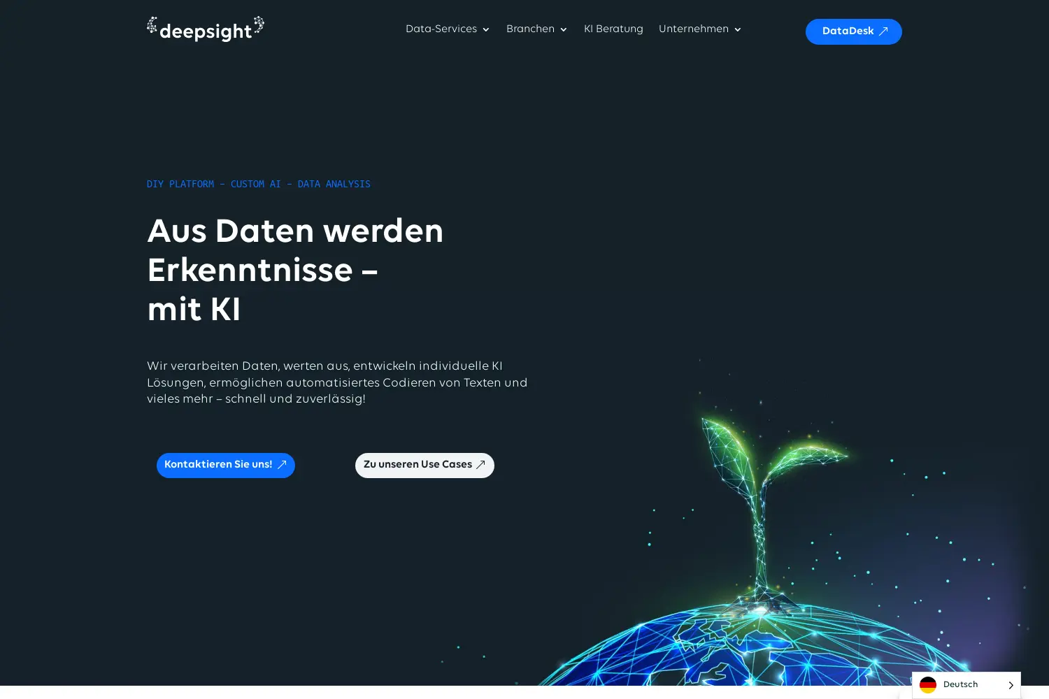 Website der Firma deepsight GmbH