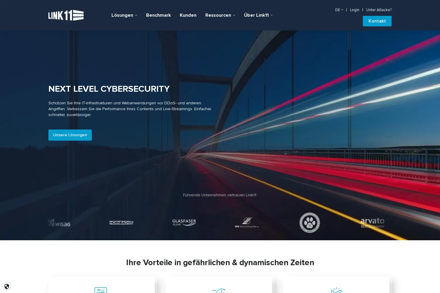 Website der Firma Link11 GmbH