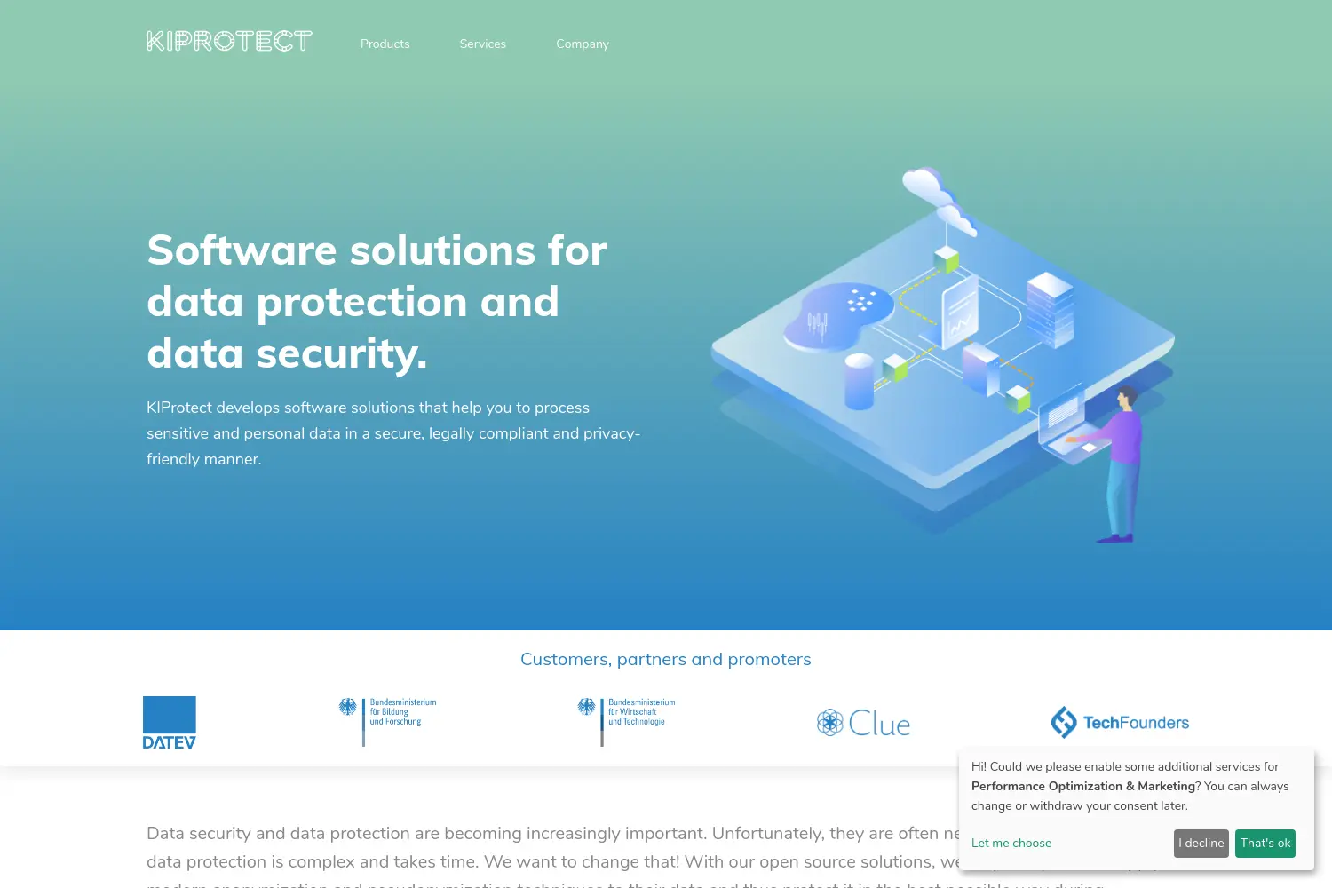 Website der Firma KIProtect GmbH