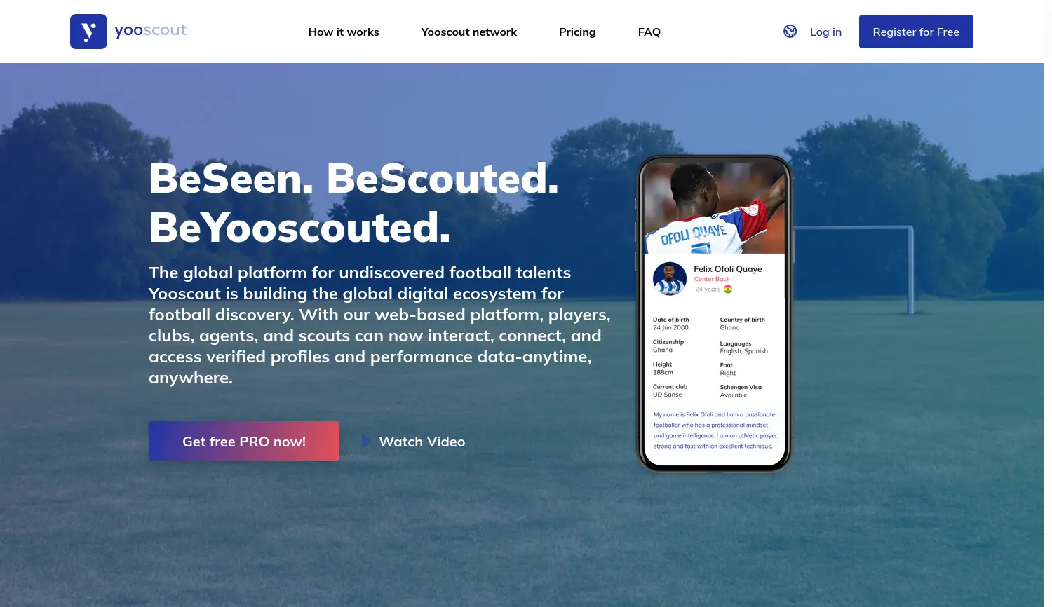 Website der Firma Yooscout GmbH