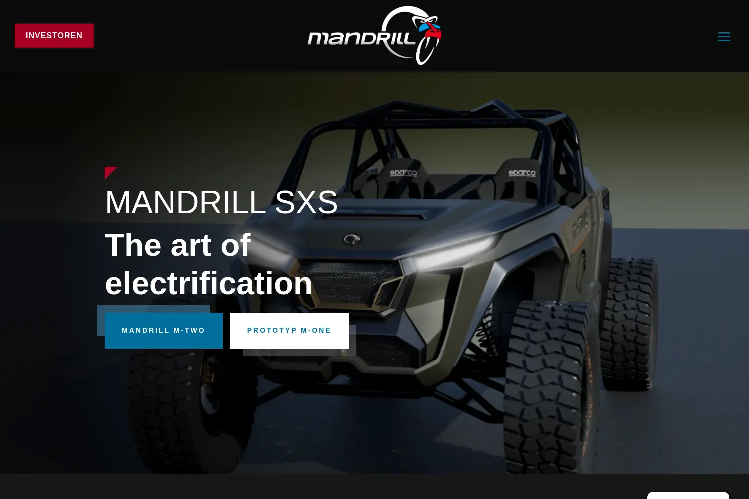 Website der Firma Mandrill Automotive GmbH