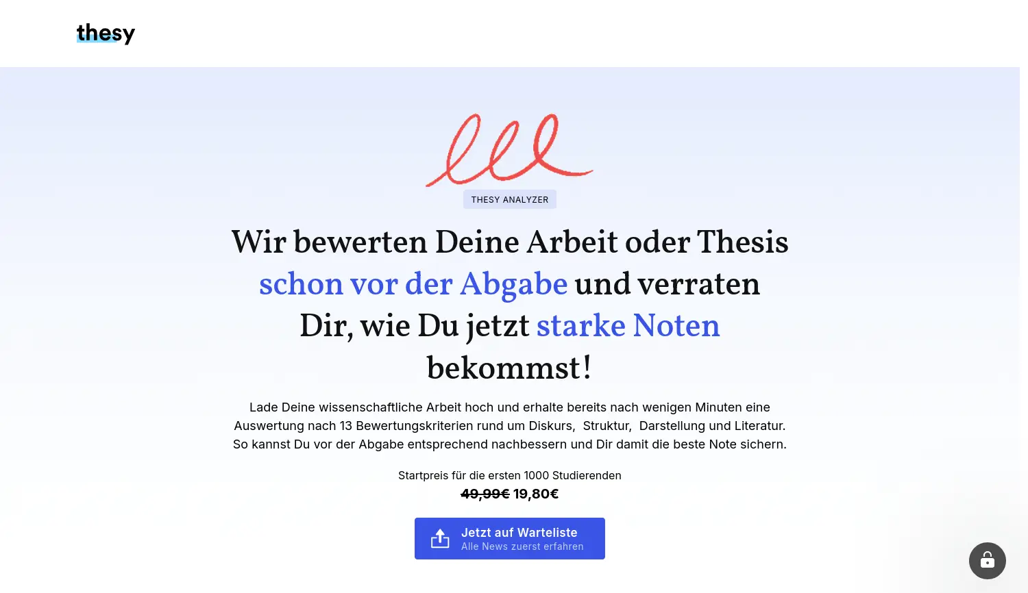 Website der Firma Thesy GmbH