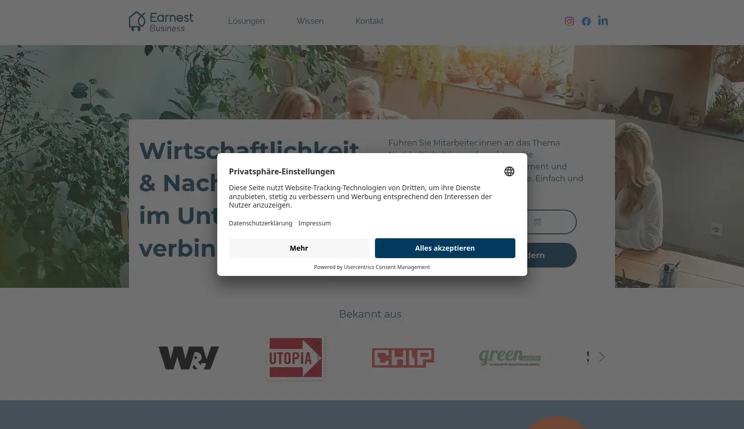 Website der Firma uptodate Ventures GmbH