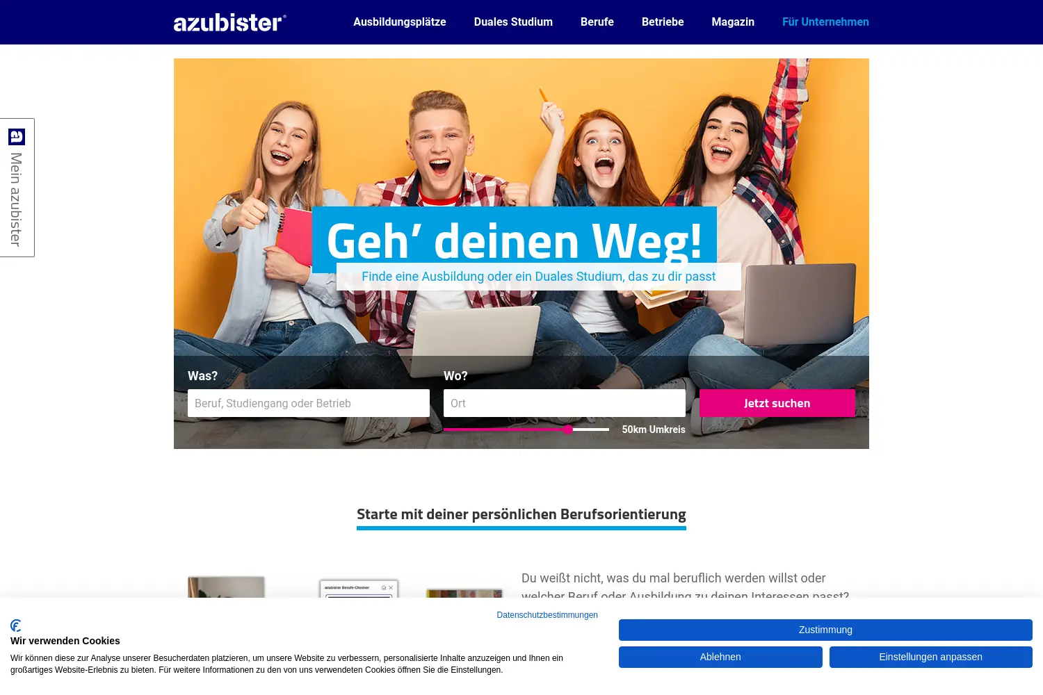 Website der Firma UmSpannwerX Zukunft GmbH
