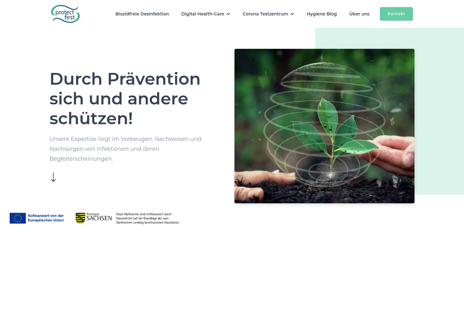 Website der Firma protect first GmbH