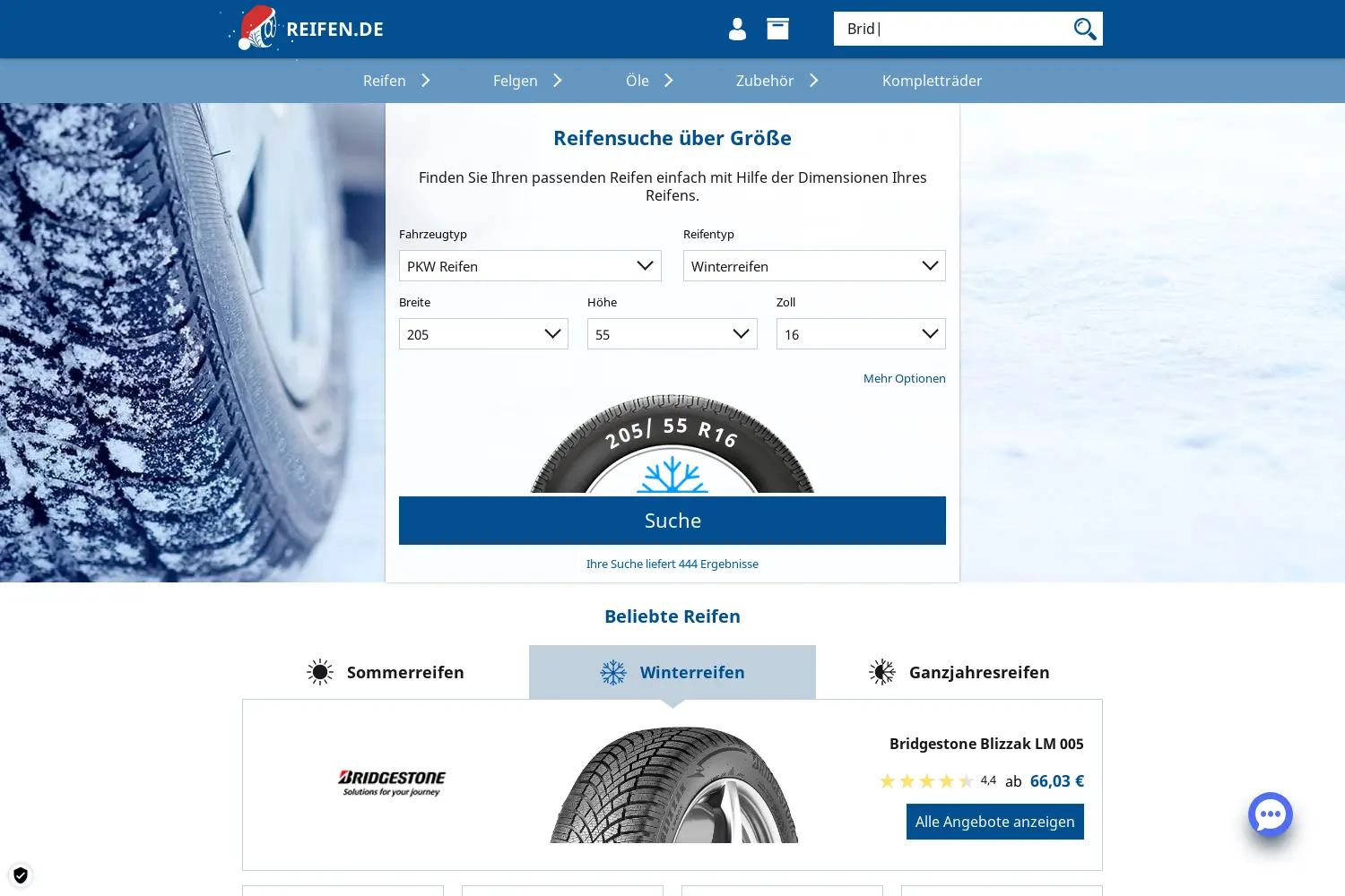 Website der Firma TyresNet GmbH