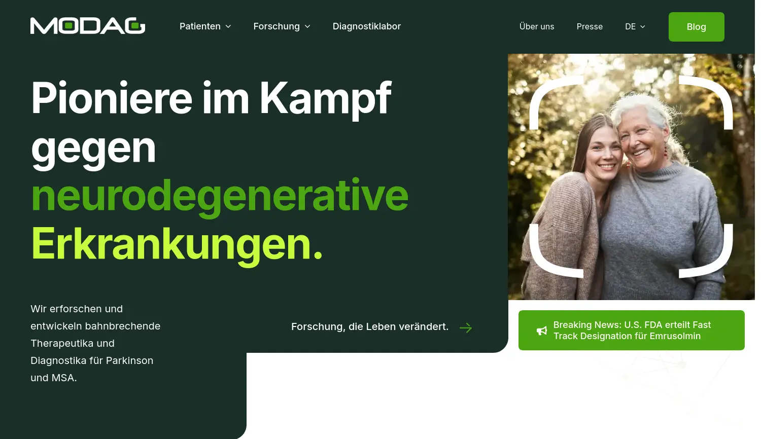 Website der Firma Modag GmbH