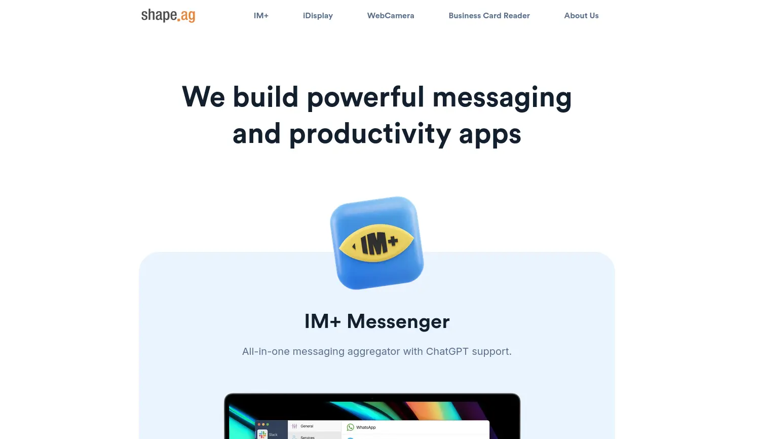 Website der Firma SHAPE GmbH