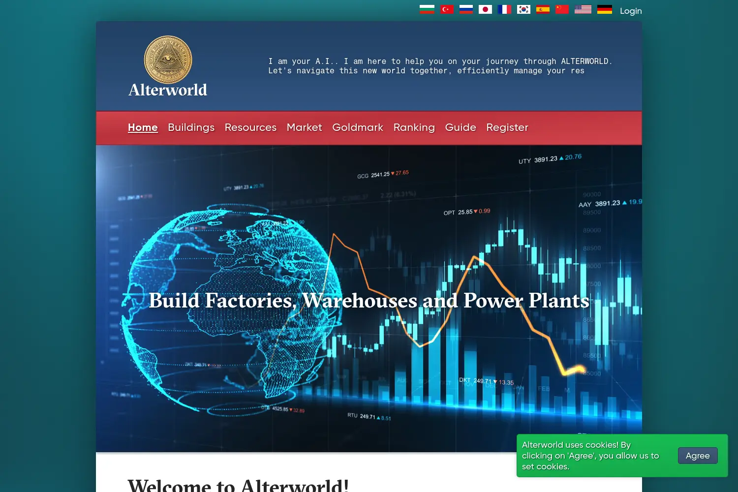 Website der Firma Alterworld