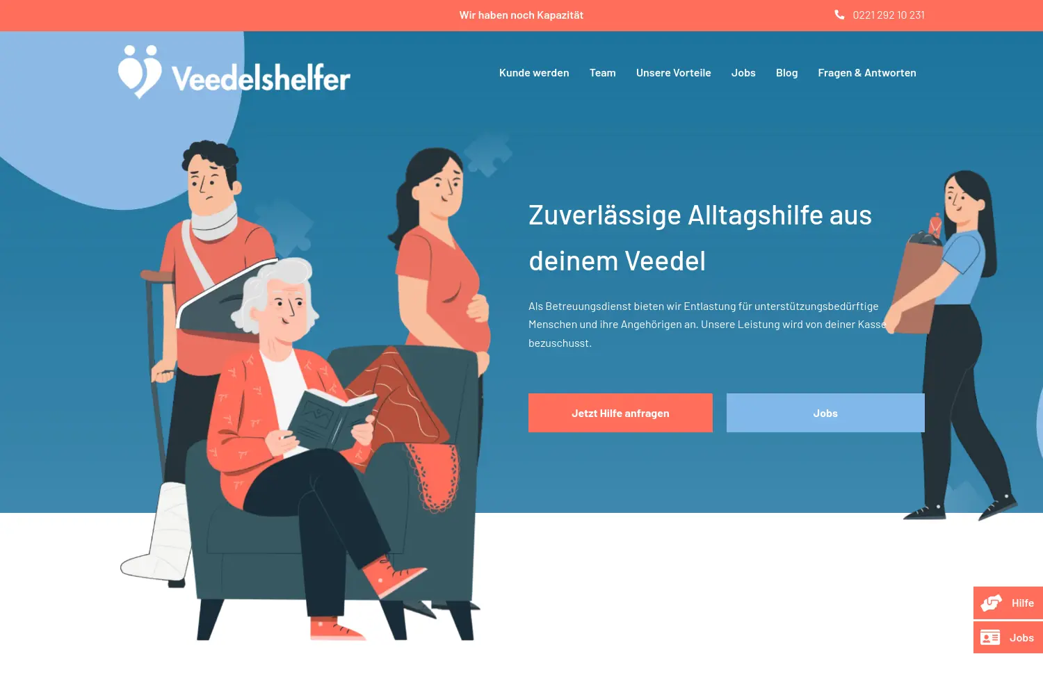 Website der Firma Veedelshelfer UG