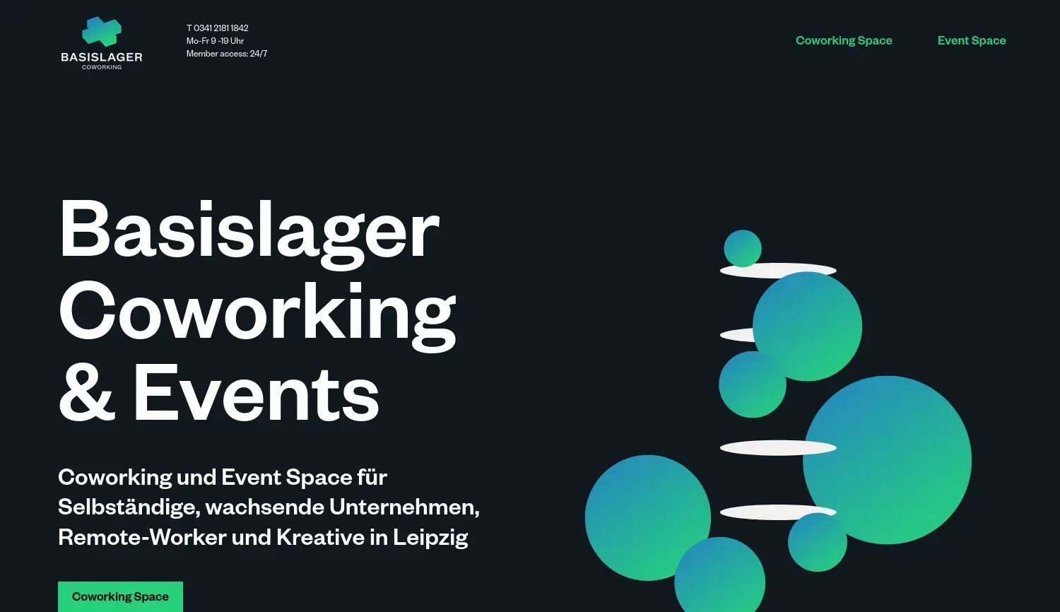 Website der Firma Basislager Coworking