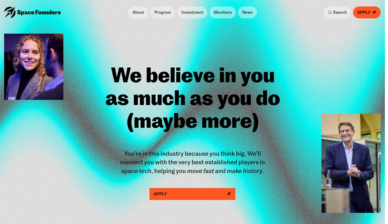 Website der Firma SpaceFounders