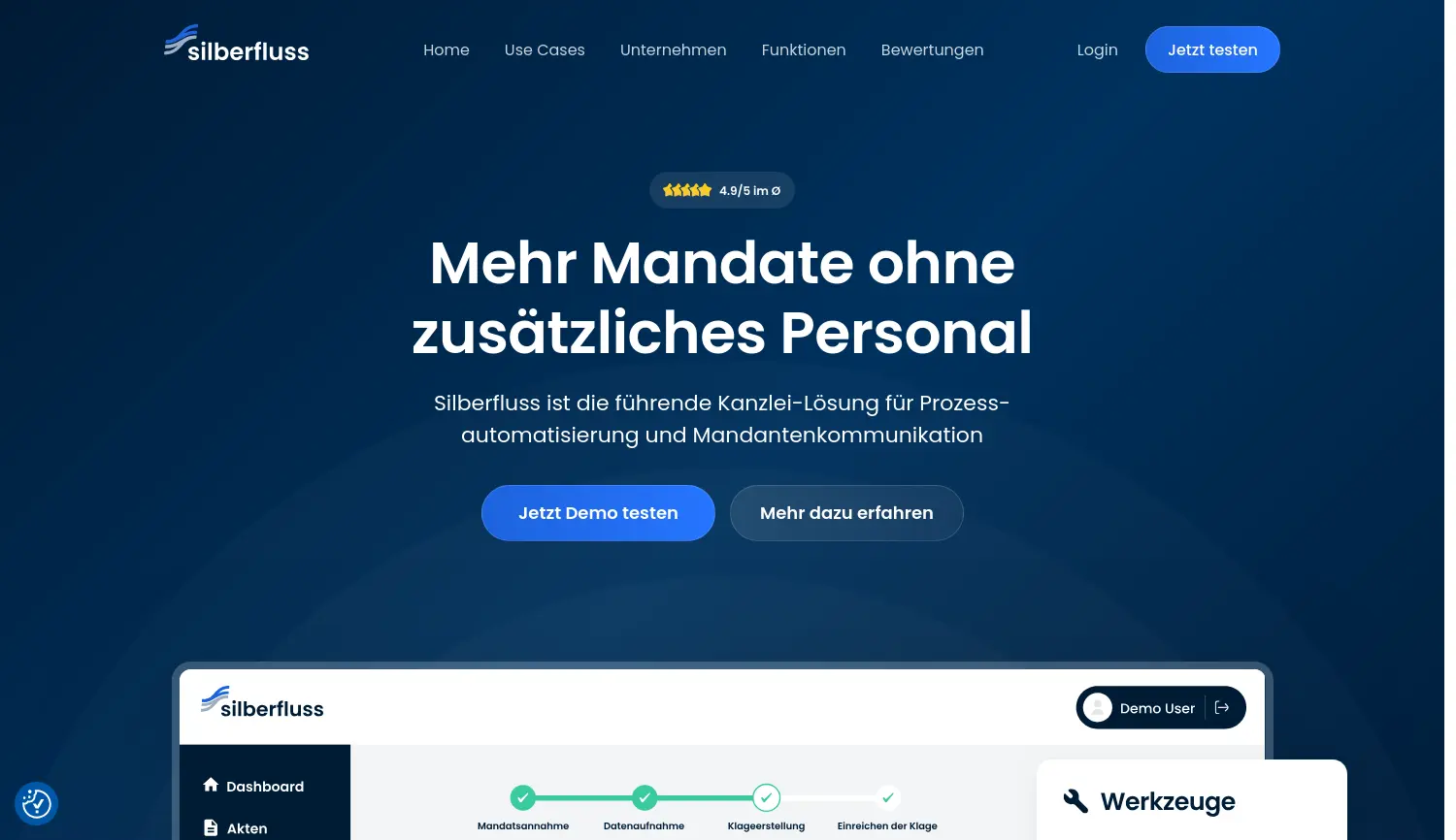 Website der Firma Silberfluss Technologies GmbH