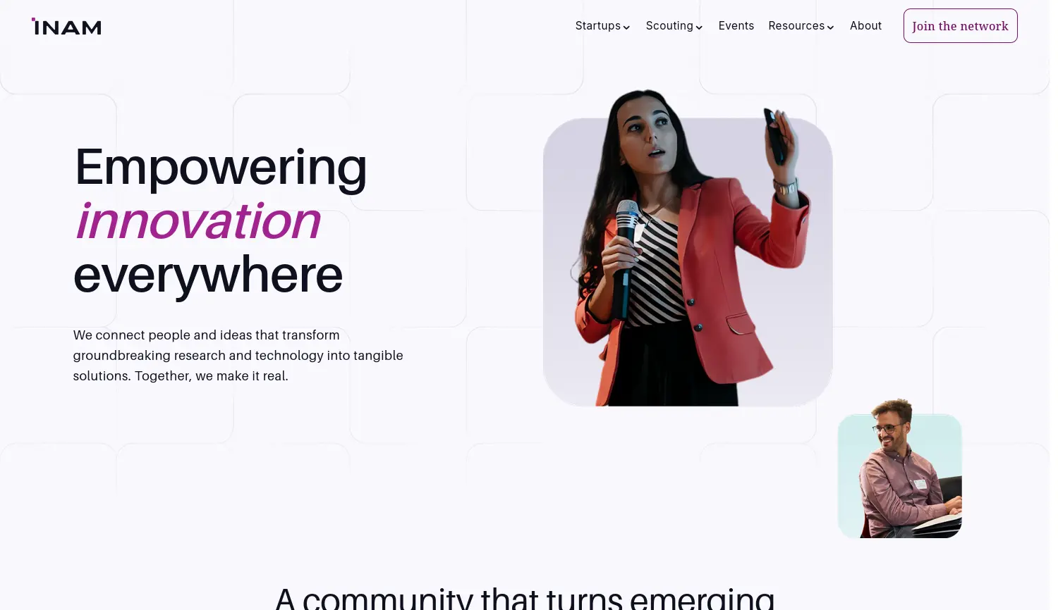 Website der Firma Innovation Network for Advanced Materials e.V.