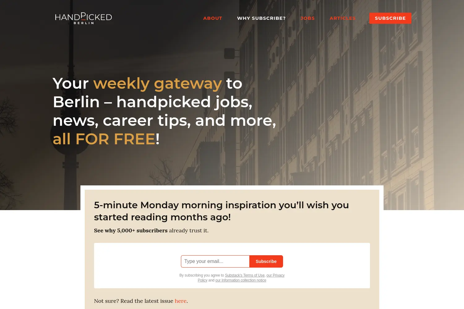 Website der Firma Handpicked for Berlin