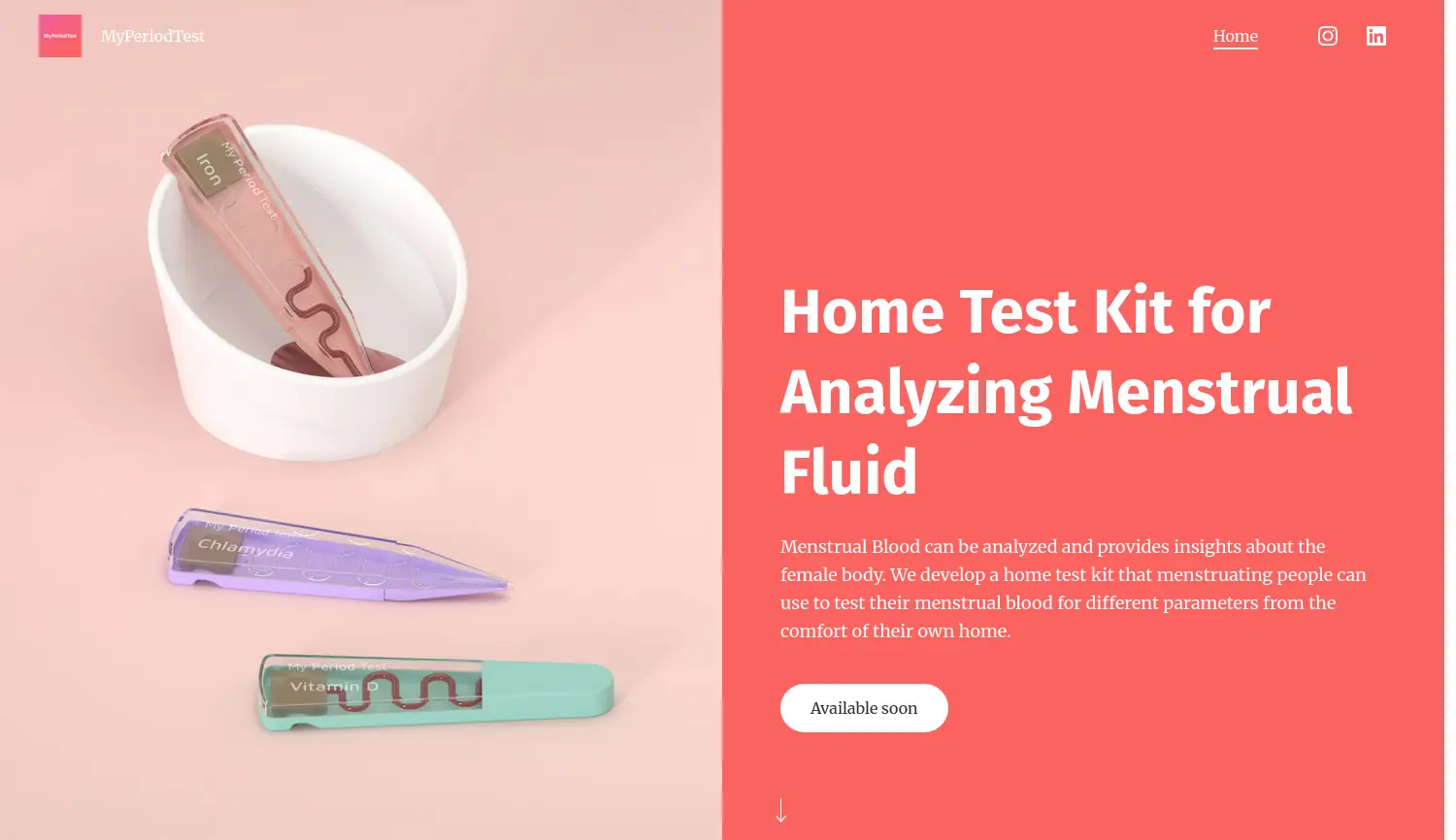 Website der Firma MyPeriodTest