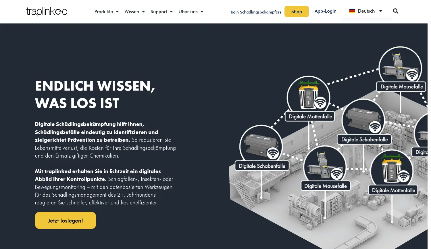 Website der Firma traplinked GmbH