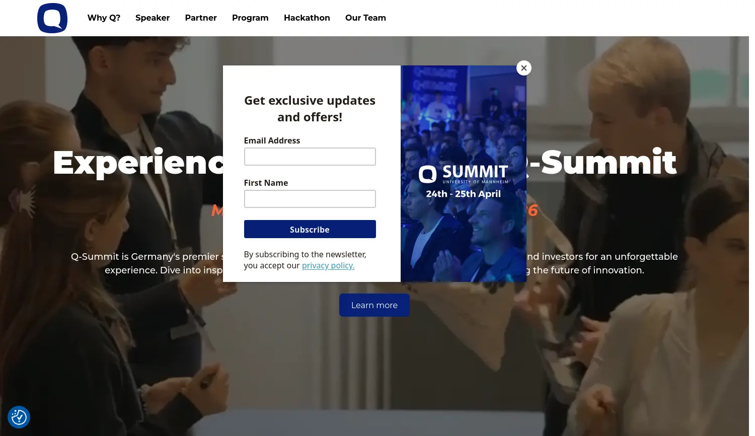 Website der Firma Q-Summit