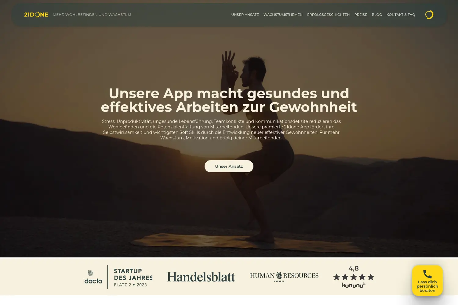 Website der Firma 21done