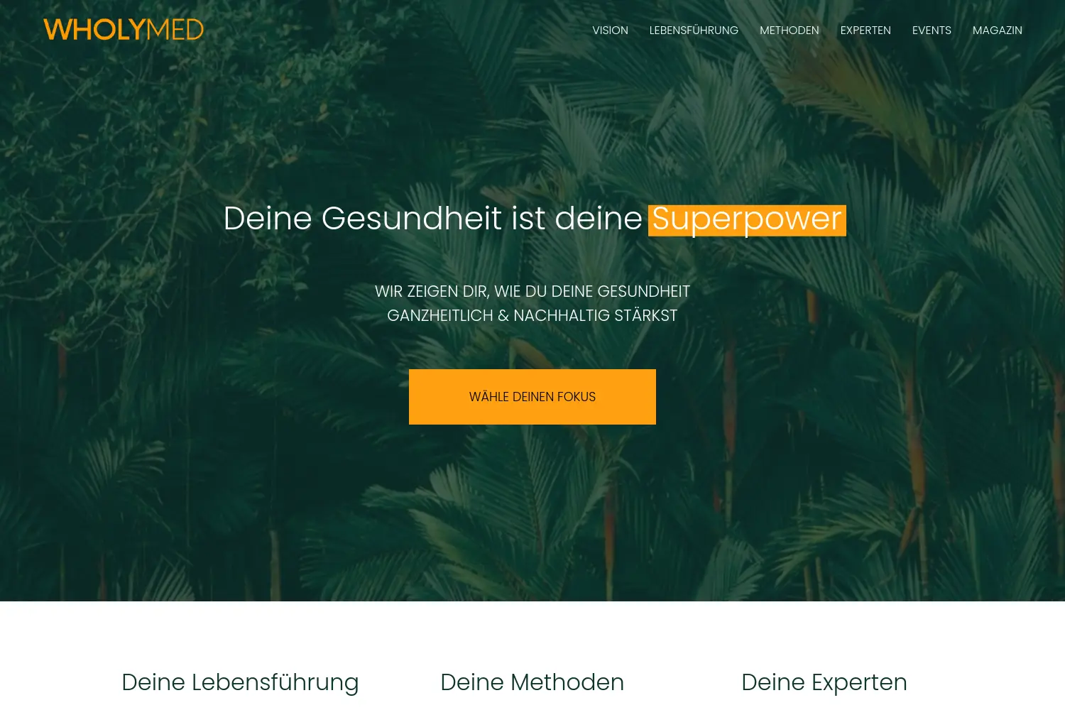 Website der Firma WHOLYMED