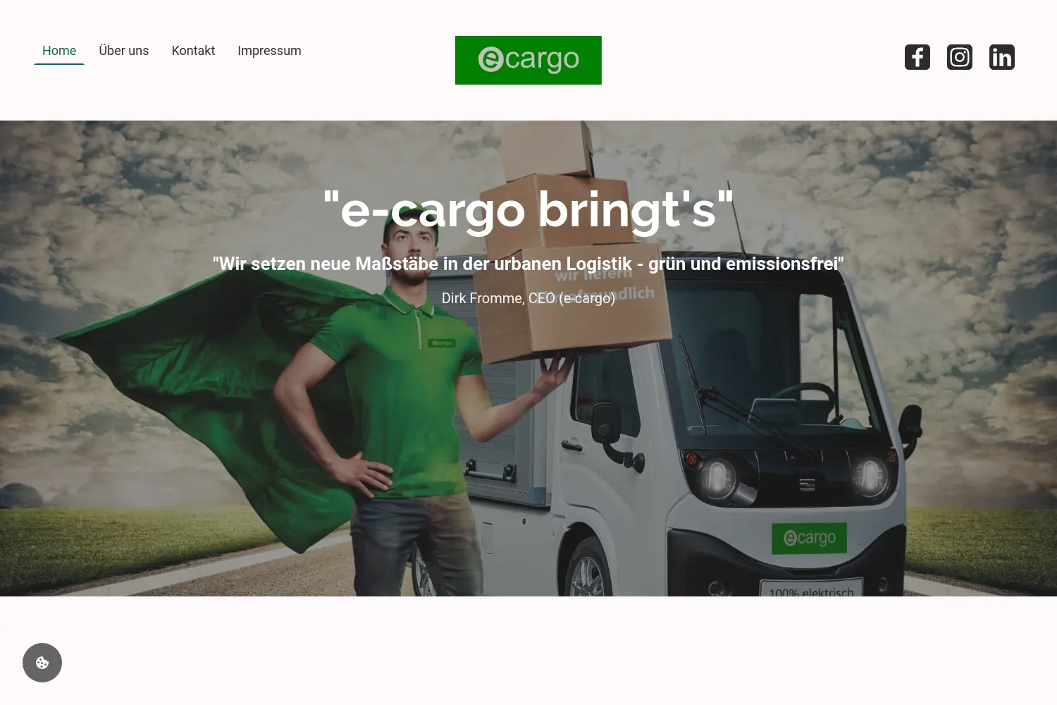 Website der Firma e-cargo