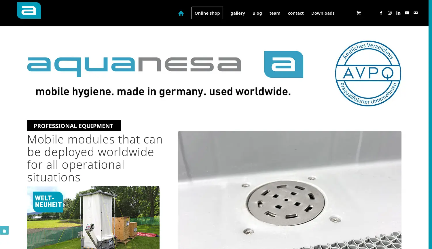 Website der Firma aquanesa solution GmbH