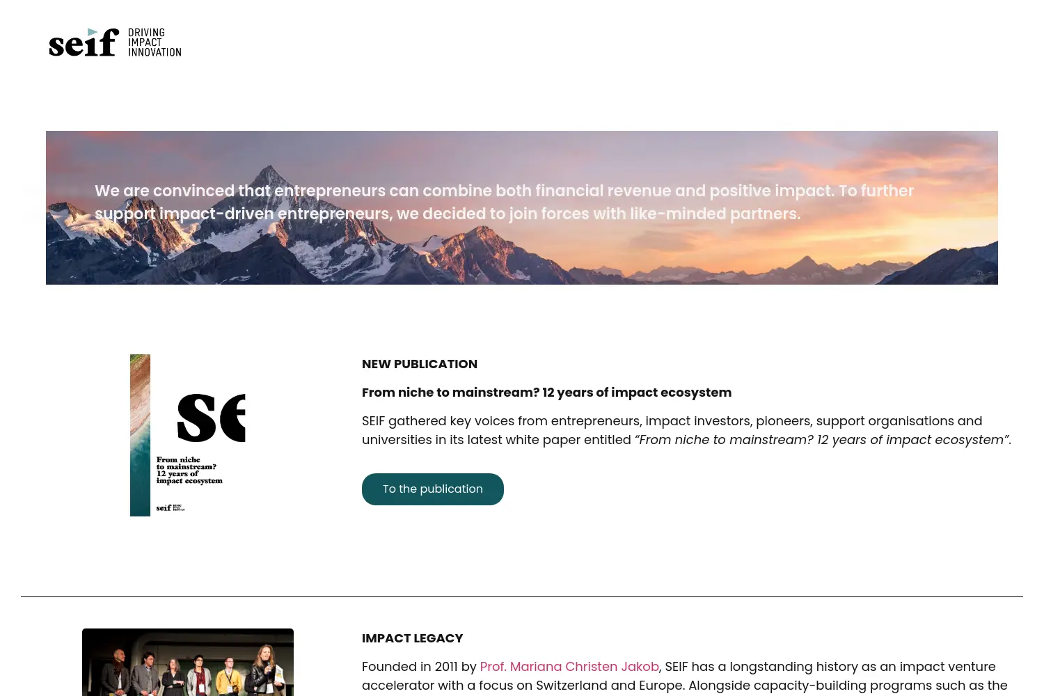 Website der Firma SEIF