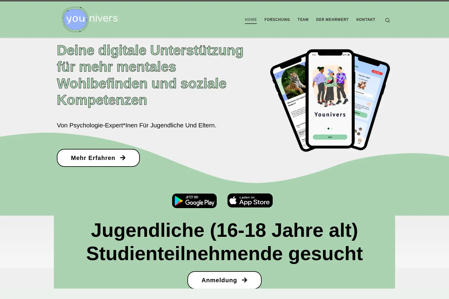 Website der Firma youniverapp