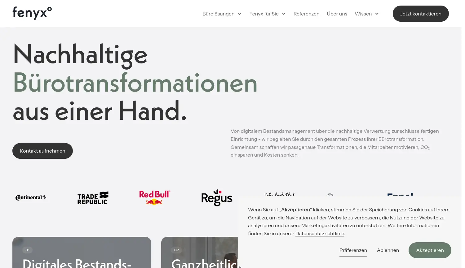 Website der Firma FENYX