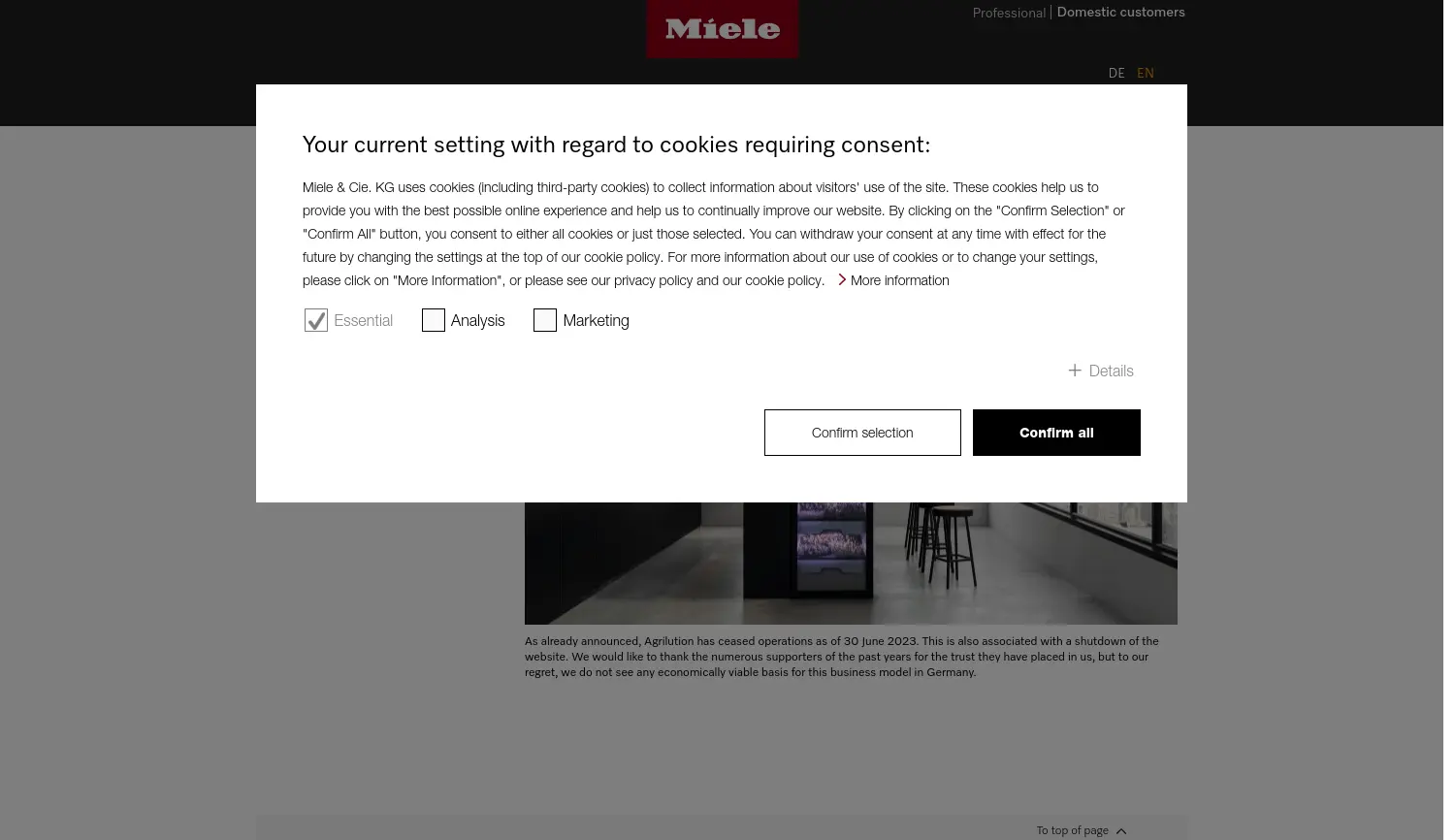 Website der Firma Agrilution Systems GmbH