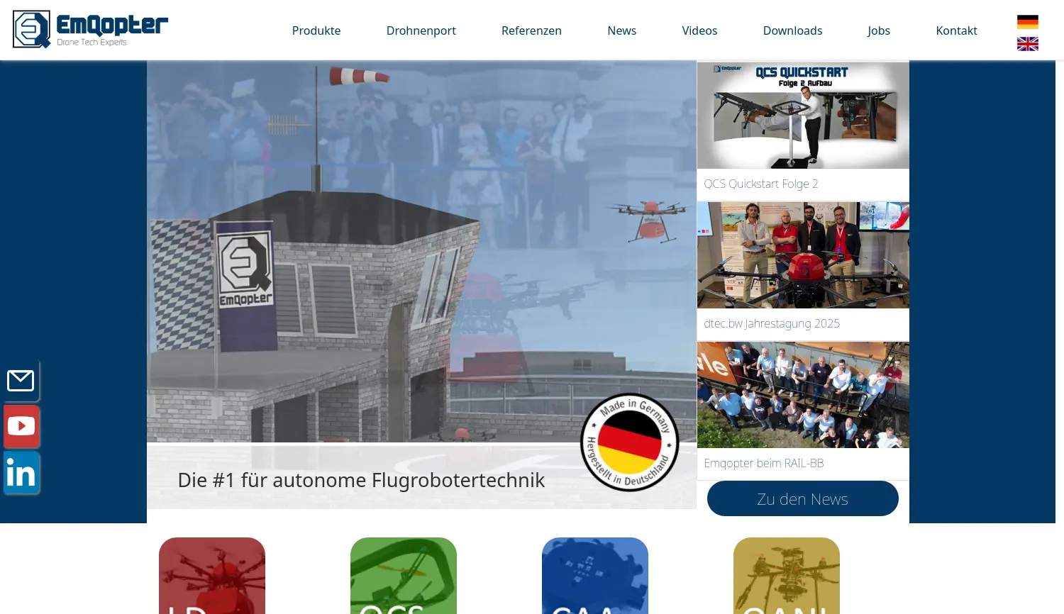 Website der Firma Emqopter GmbH