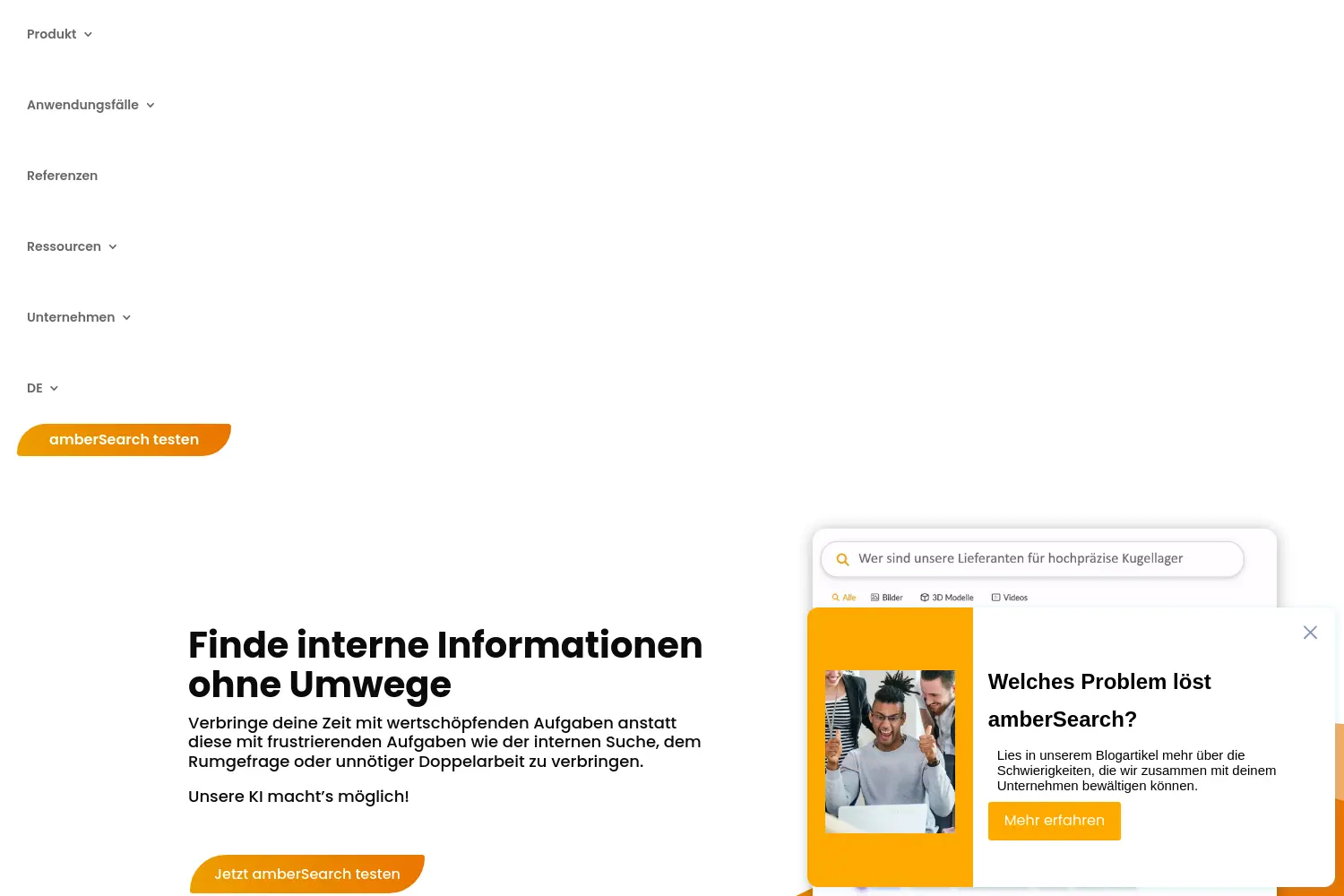 Website der Firma ambeRoad Tech GmbH